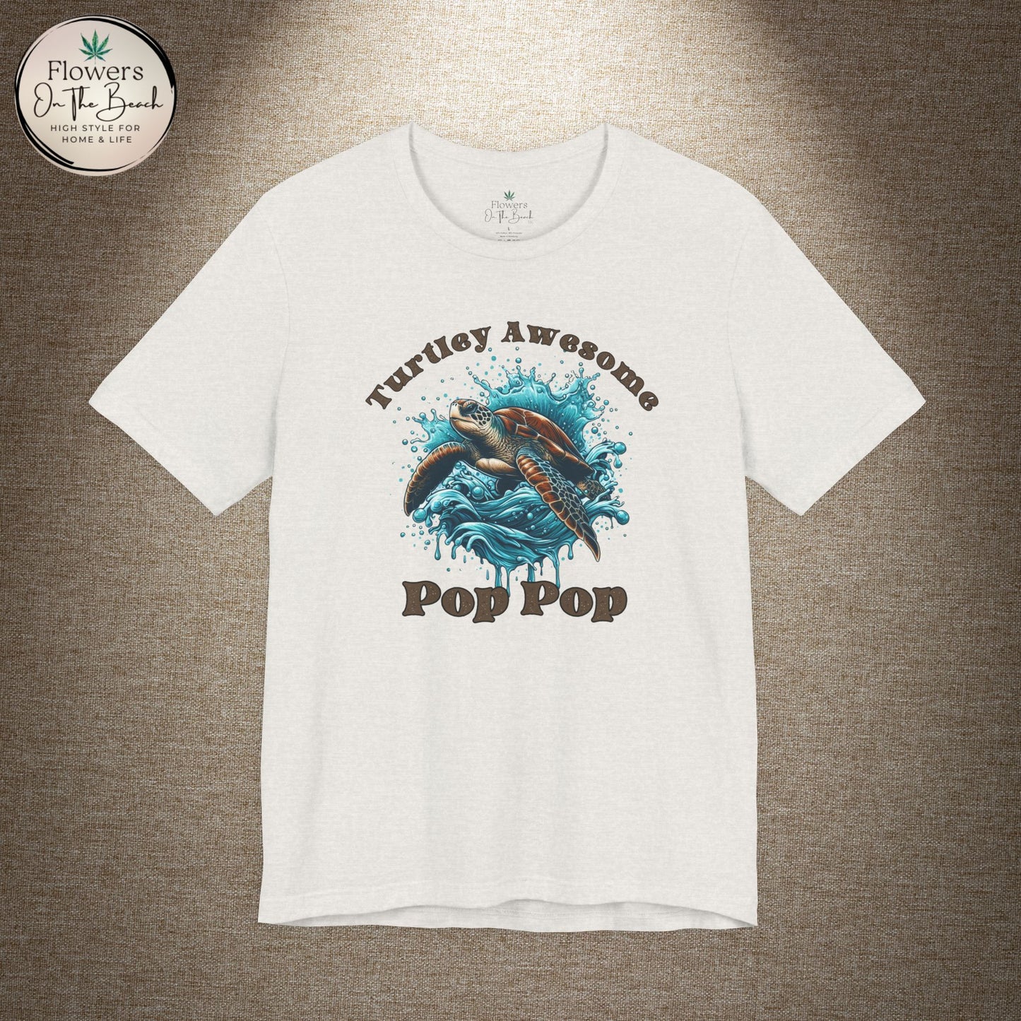 Turtley Awesome Pop Pop T-Shirt, Custom Turtle Family Shirt, Personalized Ocean Theme Tee, Sea Creature Graphic Top, Gift for Grandpa,