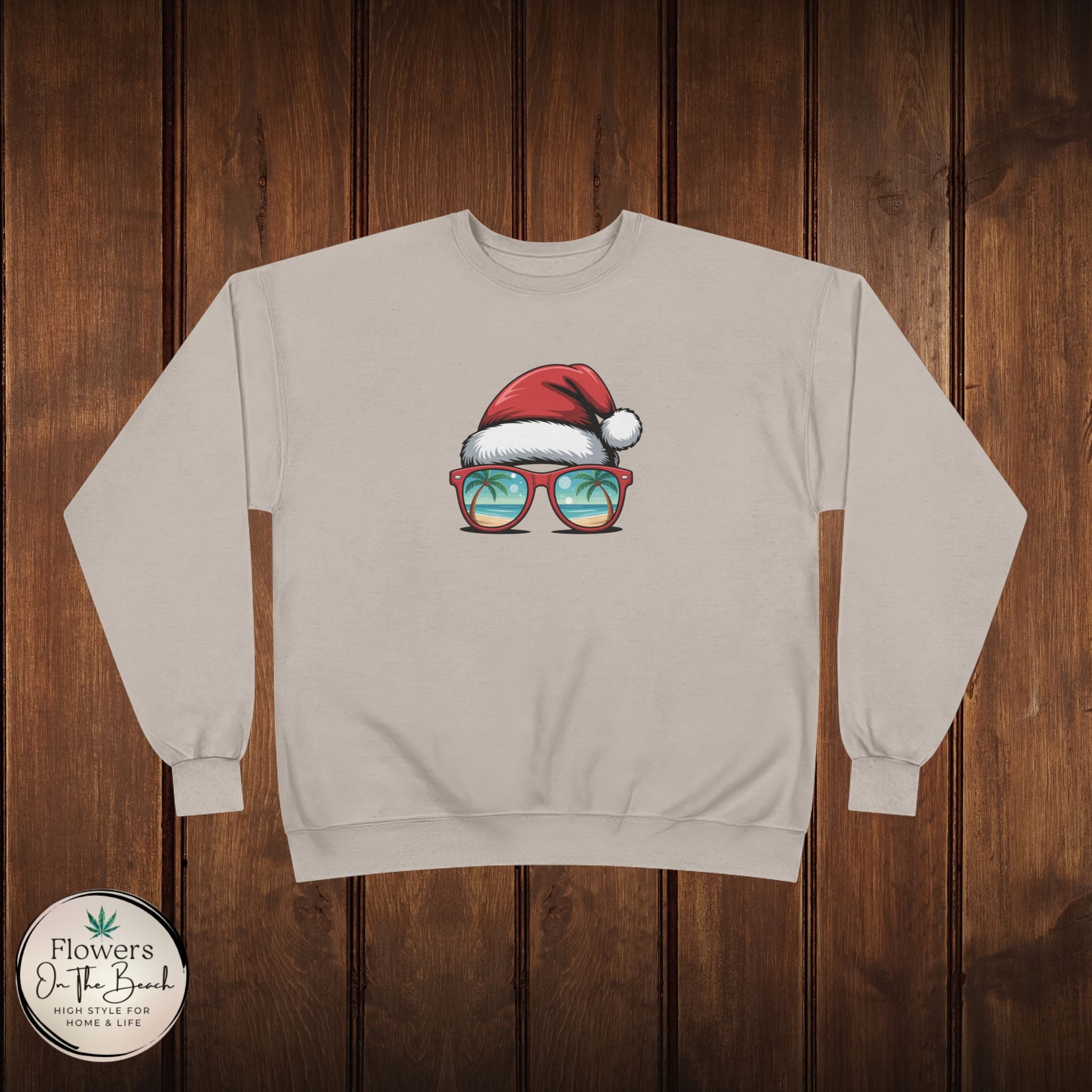 Beach Christmas Santa with Shades Sweatshirt