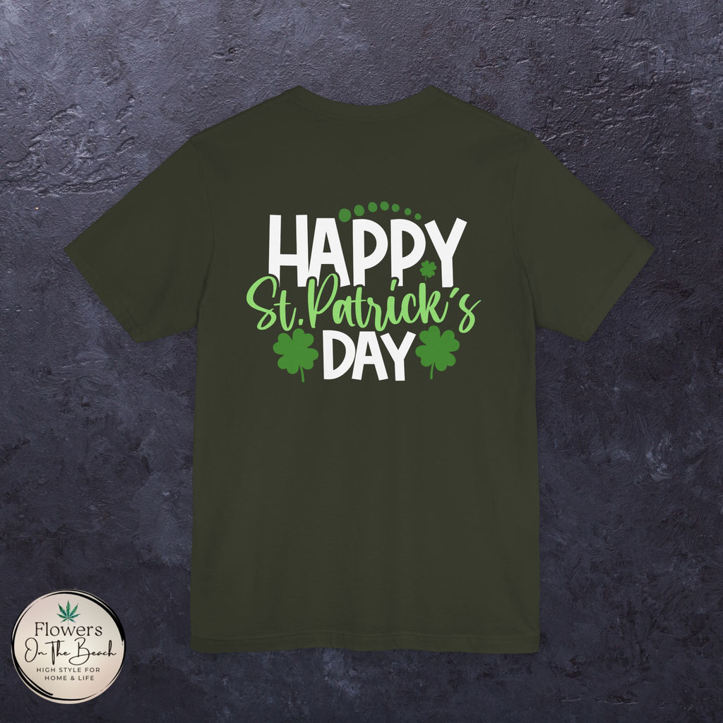 St. Patrick's Day Tee with Subtle Weed Leaves