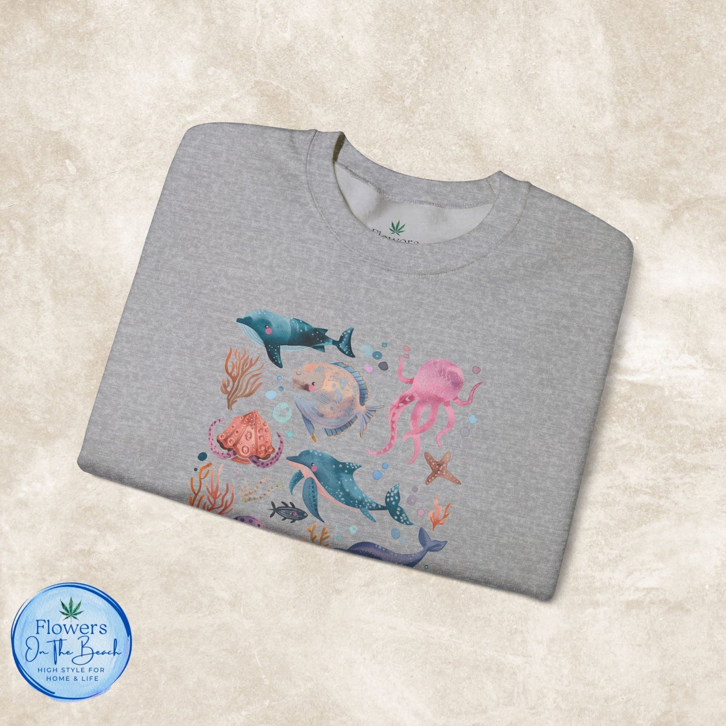 Ocean Lover Sweatshirt, Marine Animals Unisex Crewneck Jumper, Ocean Life Pullover, Nautical Sweatshirt, Sea Creatures Sweater