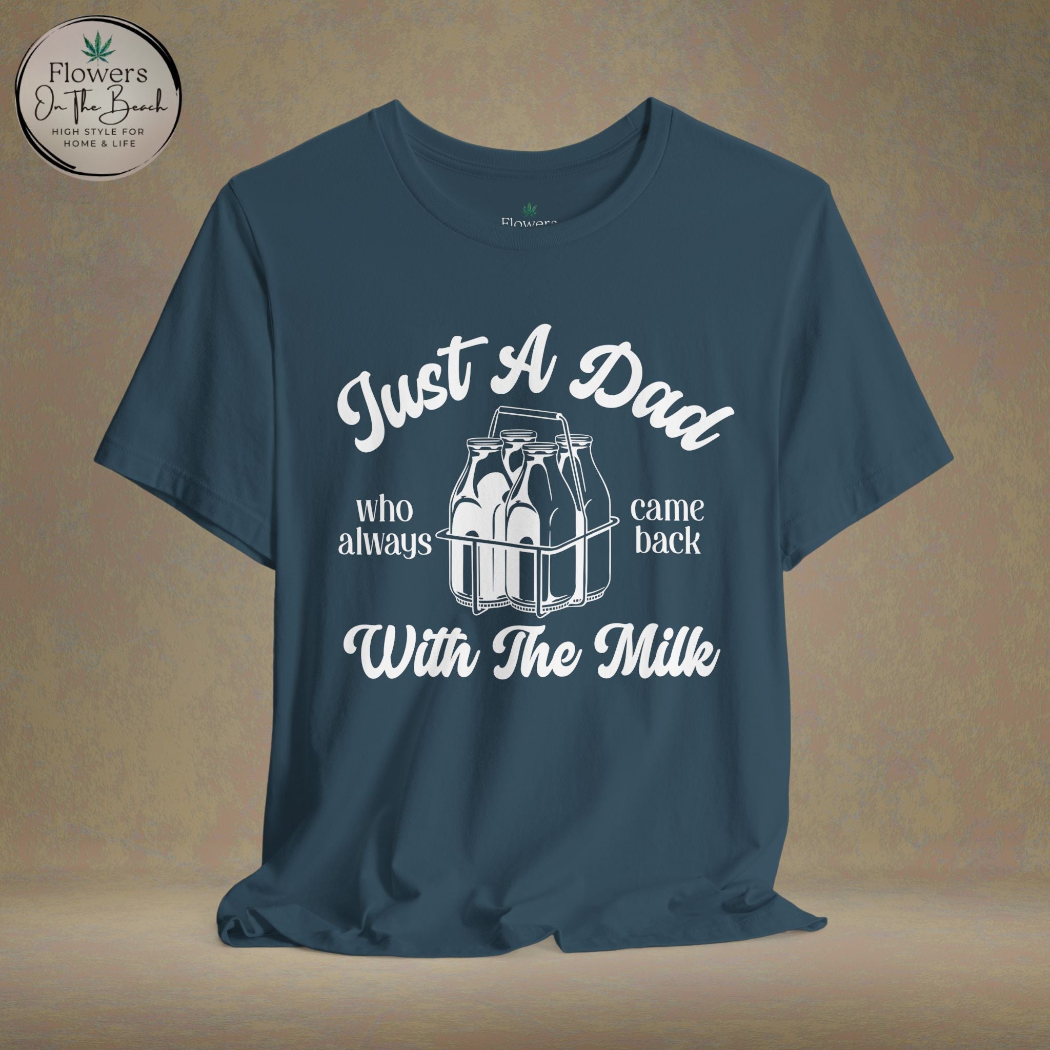 Just A Dad Who Came Back With Milk - Retro Vibe Dad Tee