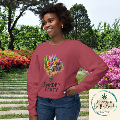Garden Party Lightweight Crewneck, Stoner Valentines Gift, Floral Stoner Jumper, Marijuana Lover Shirt, 420 Humor Tshirt, Cannabis Humor