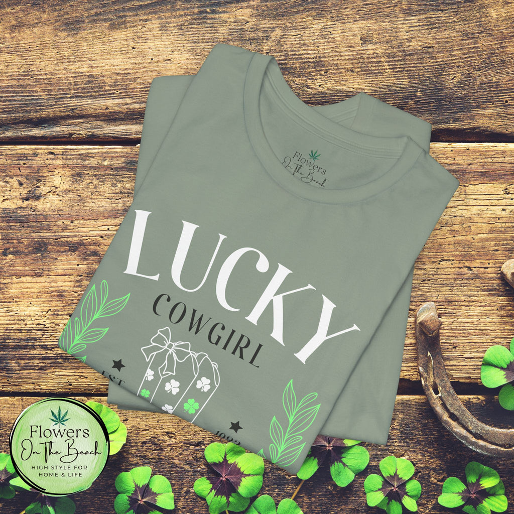 Cowgirl Boots Shamrock Lucky Cowgirl Clover Tee