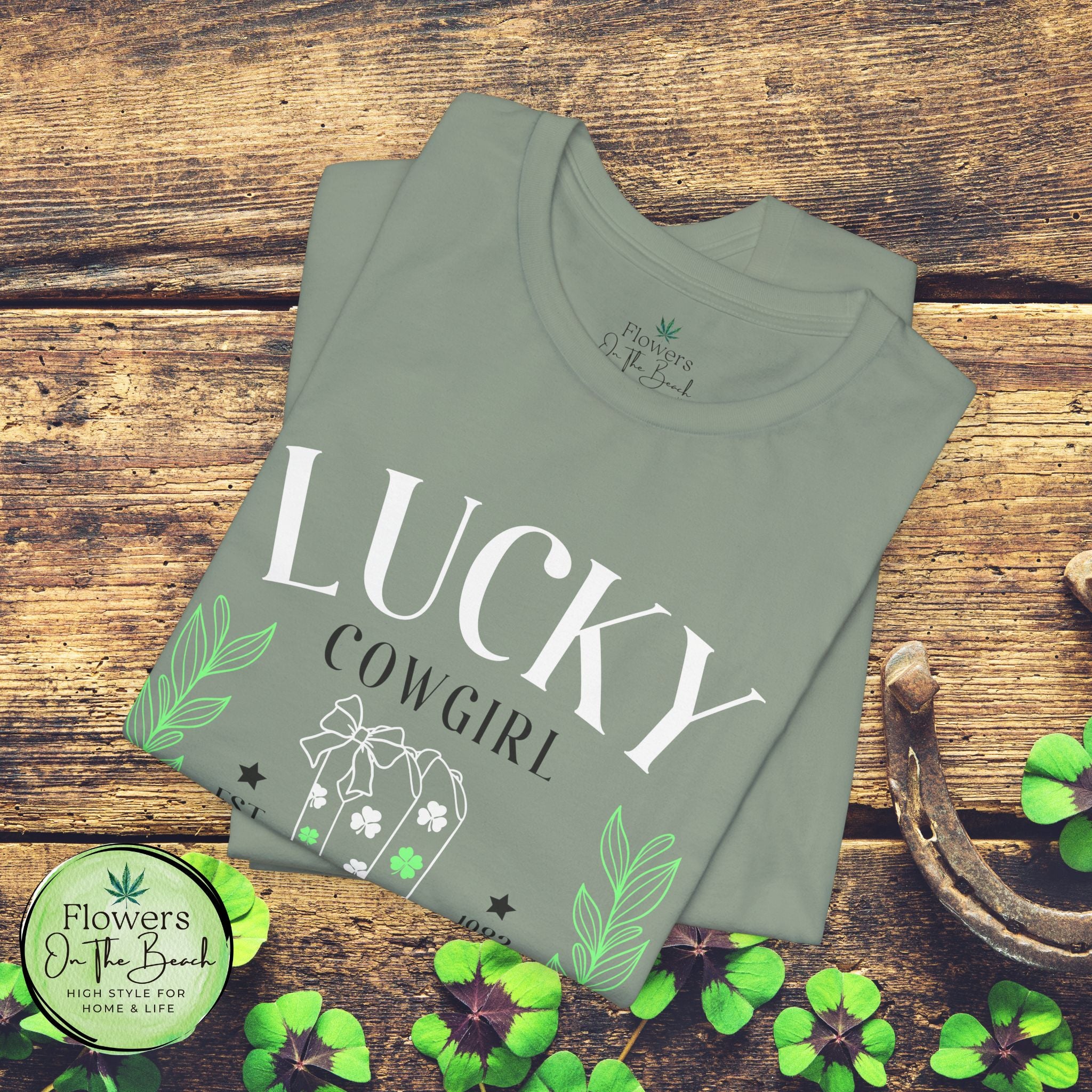 Cowgirl Boots Shamrock Lucky Cowgirl Clover Tee
