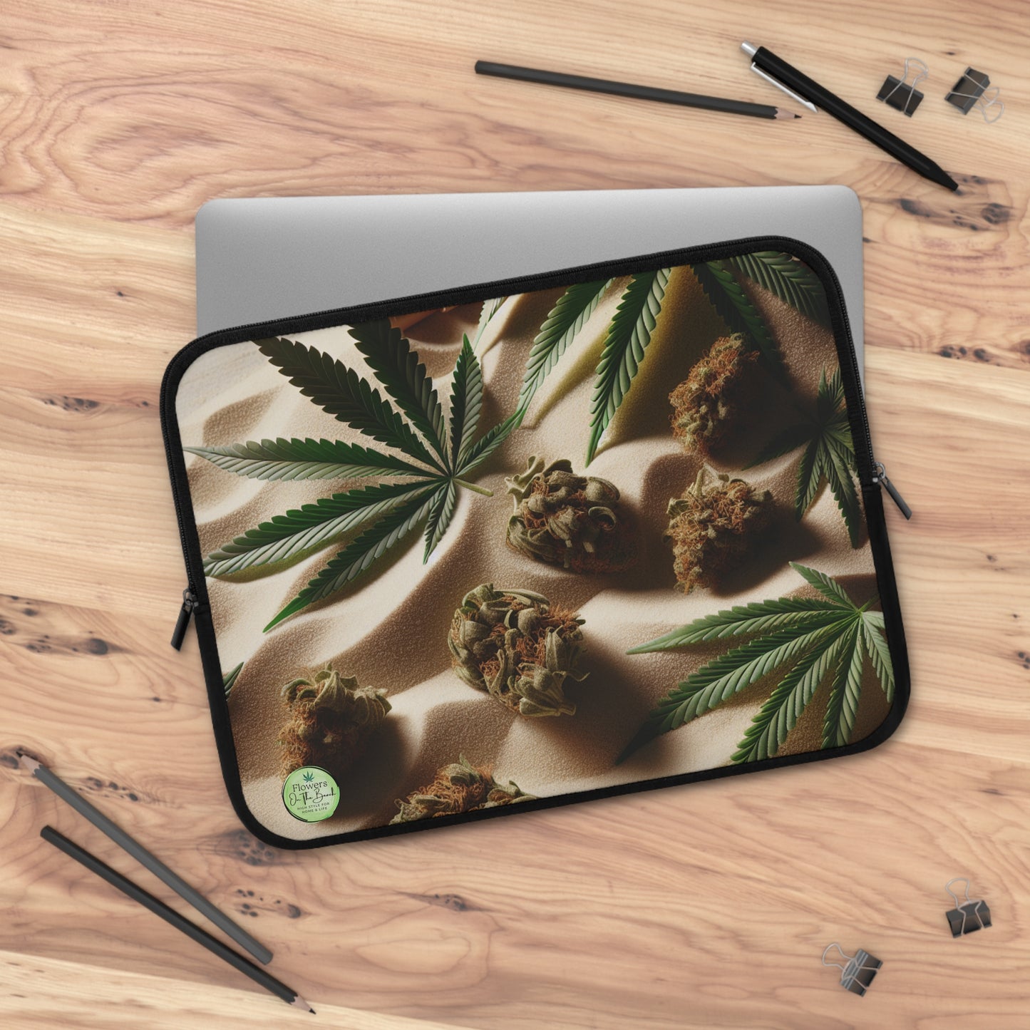 Weed Laptop Sleeve, Stoner Laptop Sleeve, Beach Stoner Laptop Sleeve, Laptop Gift, Gift for Her, Gifts for Stoners