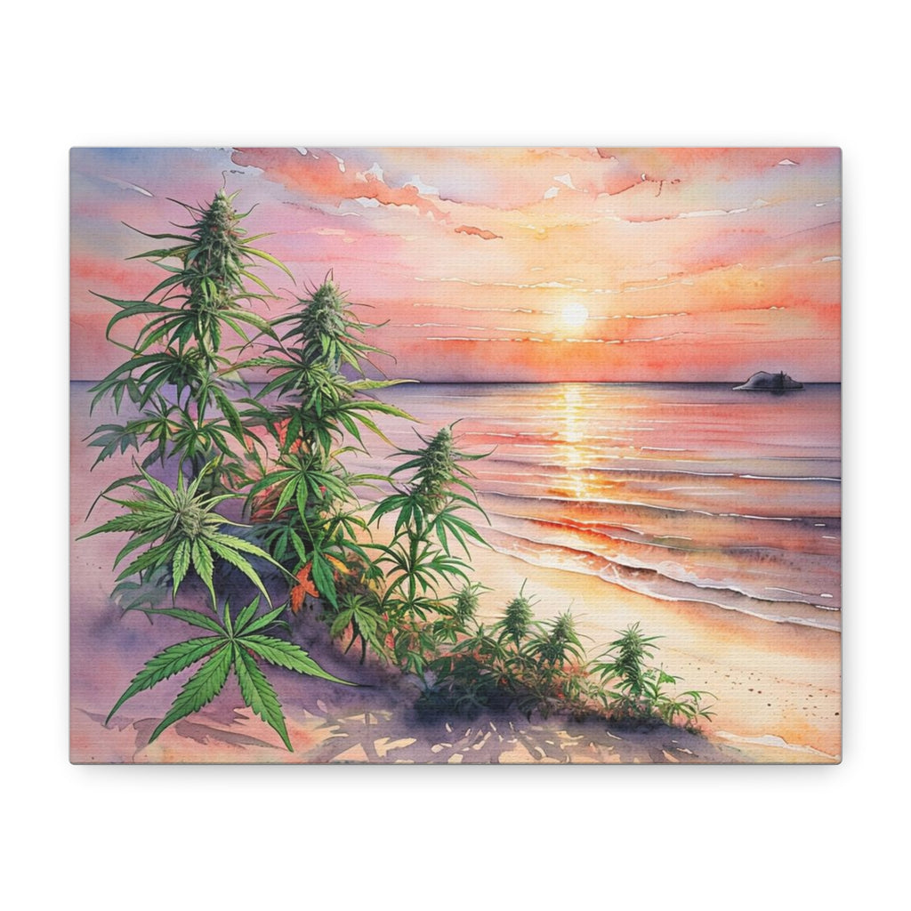 Cannabis Flowers on the Beach Wall Art