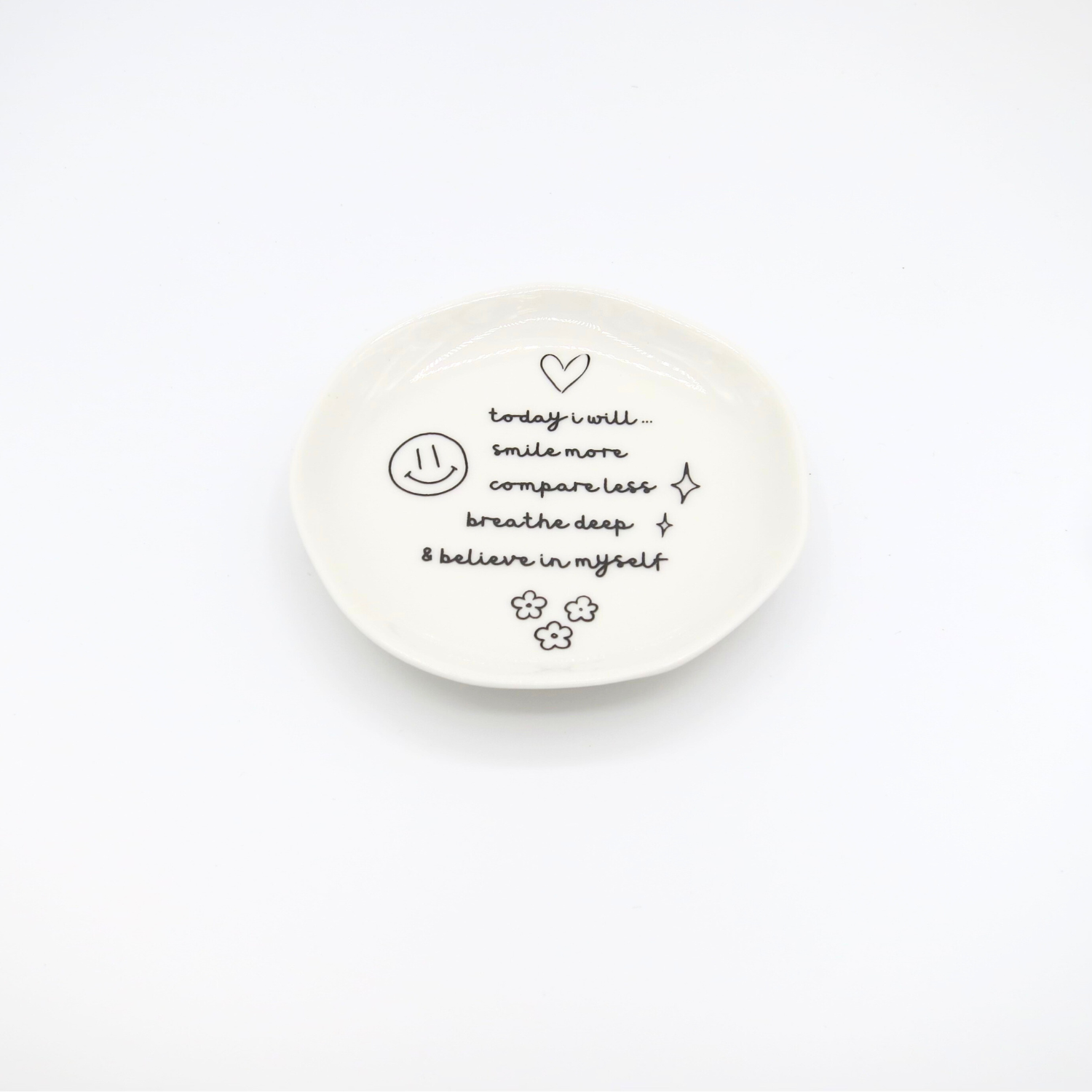 Today I Will Smile More - Large Trinket Dish