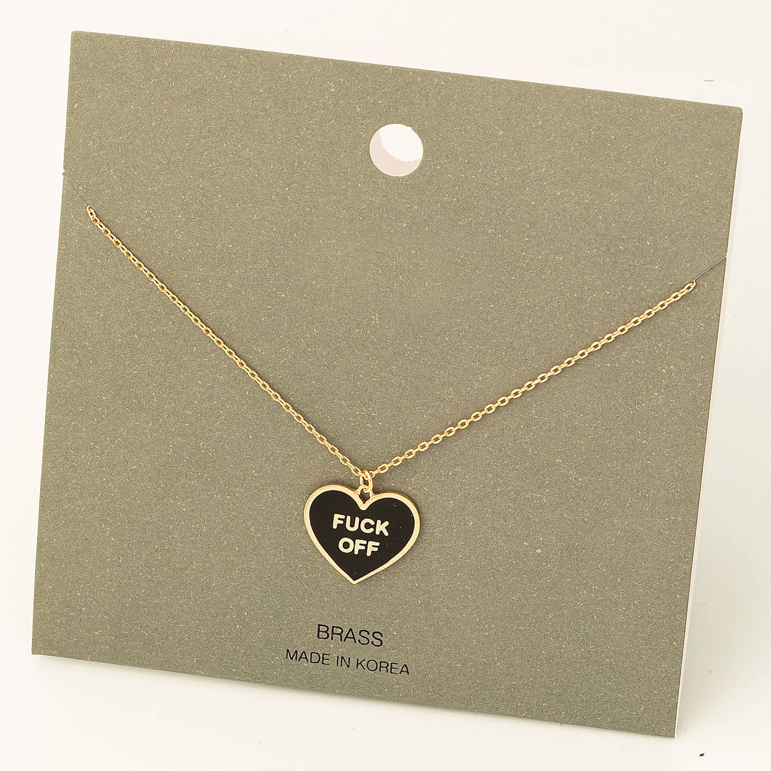 Fuck Off - Heart Pendant Necklace