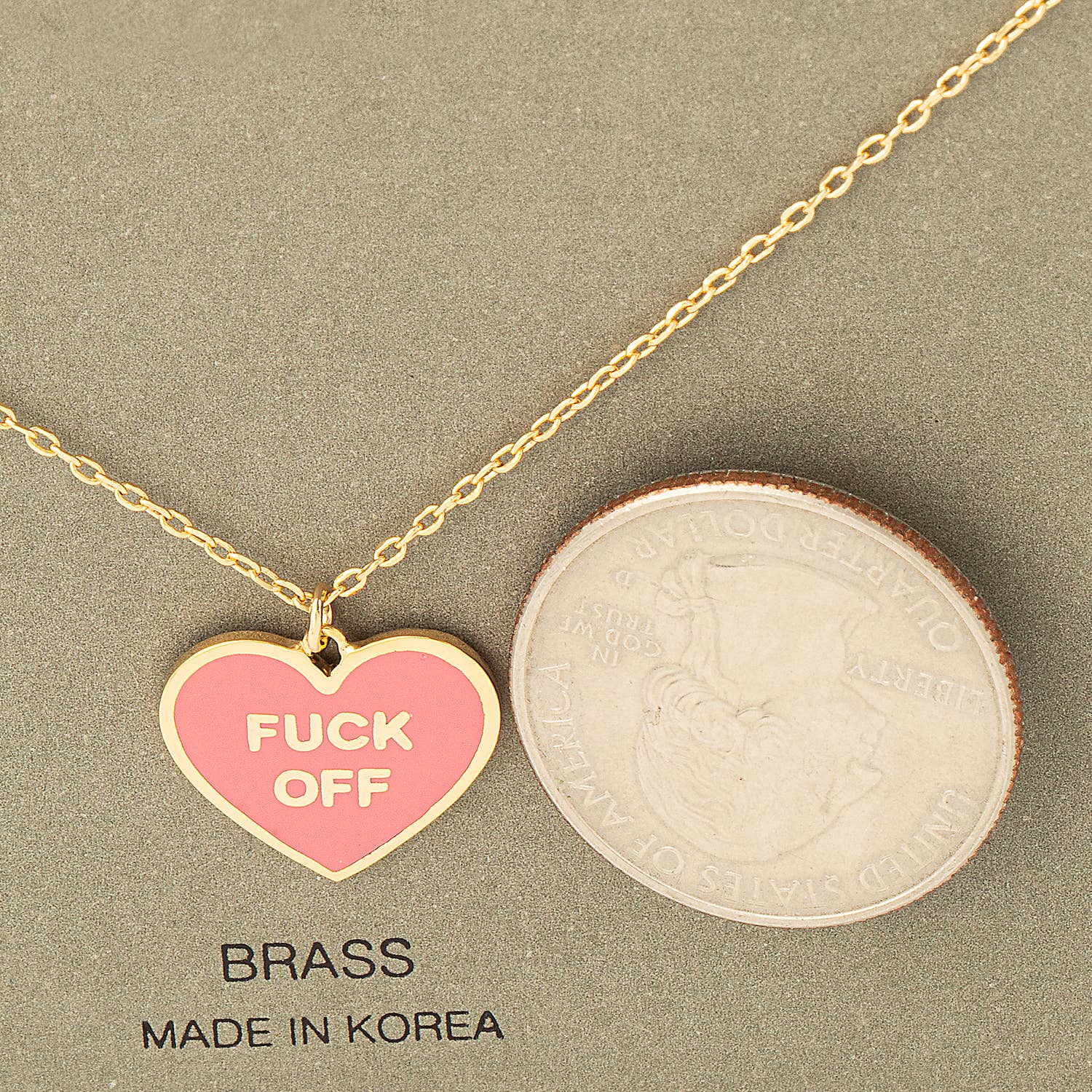 Fuck Off - Heart Pendant Necklace