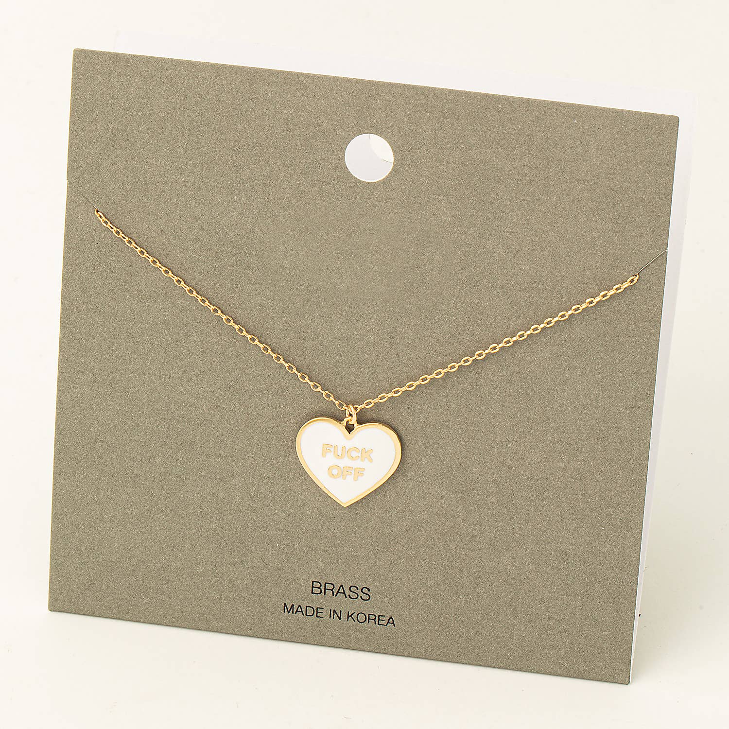 Fuck Off - Heart Pendant Necklace
